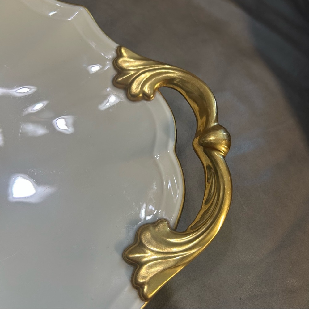 VTG Lenox Valencia Gold and Ivory Serving Platter Vintage - Picture 4 of 16